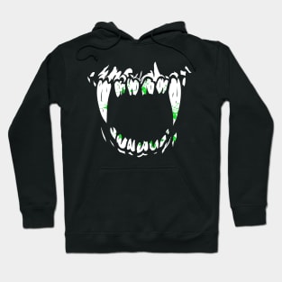 Creepy Monster Fangs with green goo - Gross Vampire Fangs for horror, fantasy, Halloween Hoodie